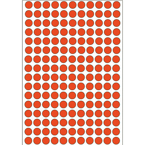 Office Pack Multi-purpose Labels Round 8mm Red (2212)