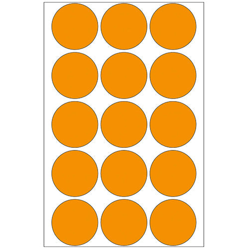 Office Pack Multi-purpose Labels Round 32mm Luminous Orange (2274)