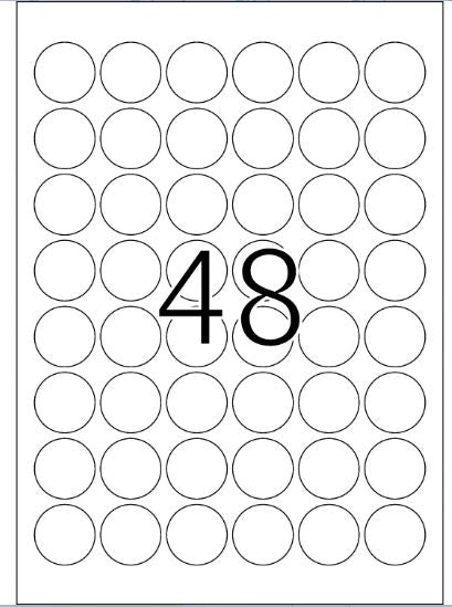 Removable Labels A4, Ø 30 mm, White, (4387)