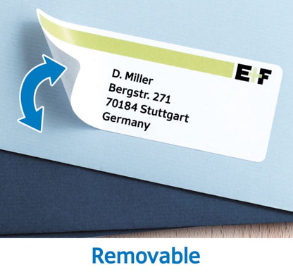 Removable Address Labels A4, 63,5 x 38,1 mm, White (5074)