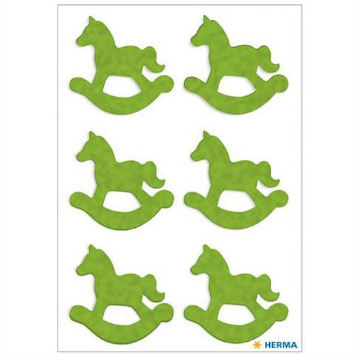 Stickers Rocking Horses, Felt Light Green (15250)