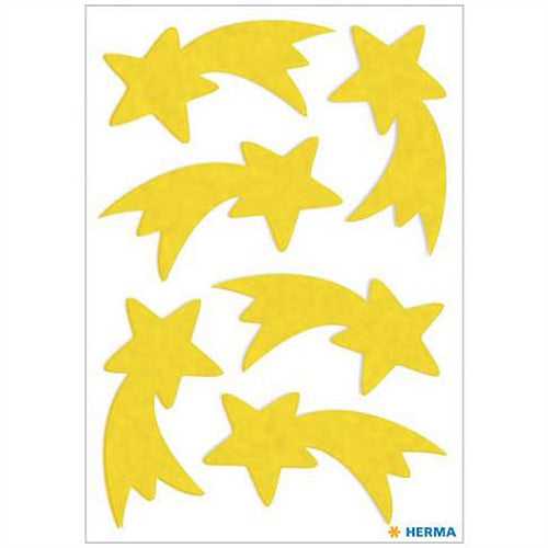 Stickers Christmas Stars, Felt Yellow (15251)