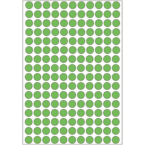 Office Pack Multi-purpose Labels Round 8mm Green (2215)