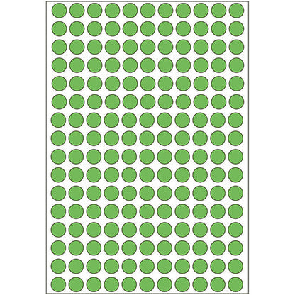 Office Pack Multi-purpose Labels Round 8mm Green (2215)