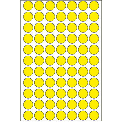 Office Pack Multi-purpose Labels Round 13mm Yellow (2231)