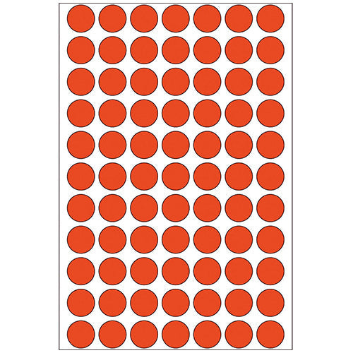 Office Pack Multi-purpose Labels Round 13mm Red (2232)