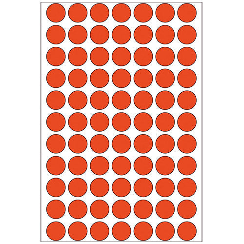 Office Pack Multi-purpose Labels Round 13mm Red (2232)