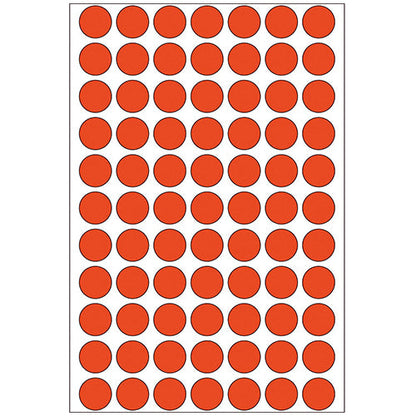 Office Pack Multi-purpose Labels Round 13mm Red (2232)