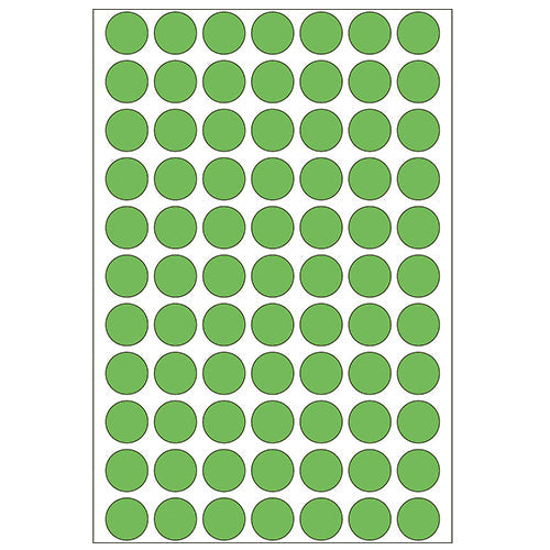 Office Pack Multi-purpose Labels Round 13mm Green (2235)
