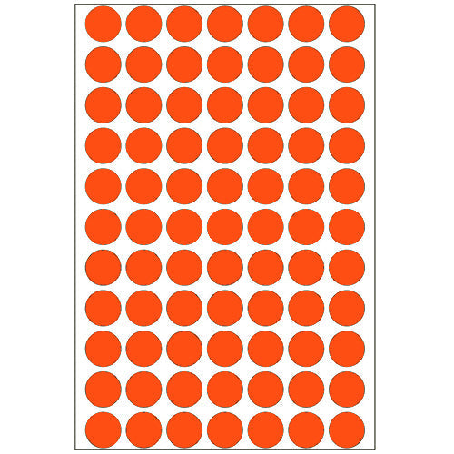 Office Pack Multi-purpose Labels Round 13mm Luminous Red (2236)