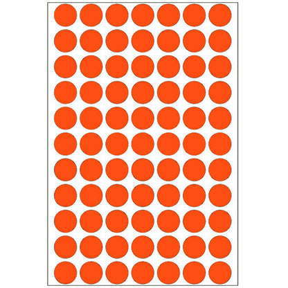 Office Pack Multi-purpose Labels Round 13mm Luminous Red (2236)