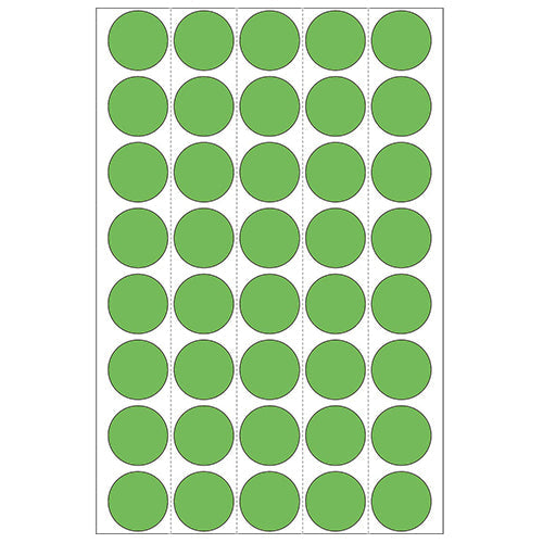 Office Pack Multi-purpose Labels Round 19mm Green (2255)