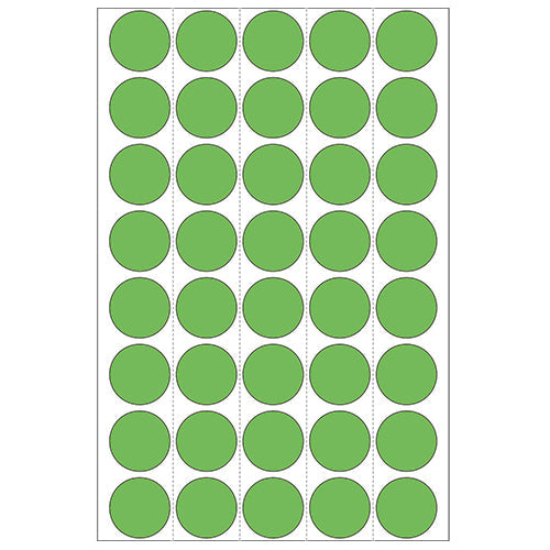 Office Pack Multi-purpose Labels Round 19mm Green (2255)