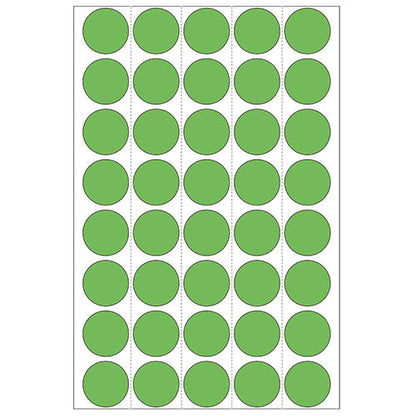 Office Pack Multi-purpose Labels Round 19mm Green (2255)