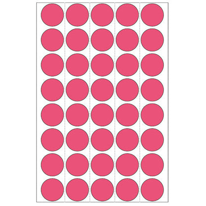 Office Pack Multi-purpose Labels Round 19mm Luminous Red (2256)