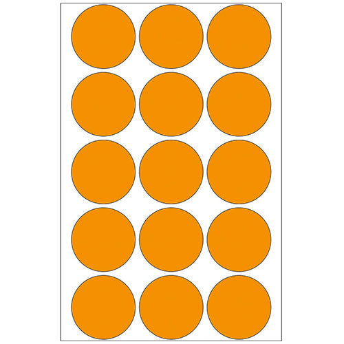 Office Pack Multi-purpose Labels Round 32mm Luminous Orange (2274)