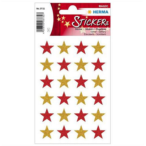 Stickers Stars, Glittery (3732)