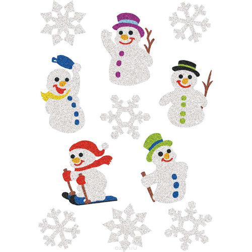 Stickers Snowmen, Glittery (3733)