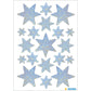 Stickers stars 6-pointed, Silver, holographic film (3901)