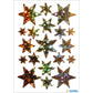 Stickers stars 6-pointed, Gold, holographic film (3902)