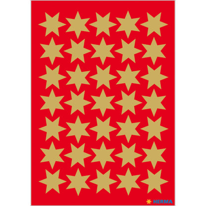 Stickers stars 6-pointed, Gold Ø 16 mm (3904)