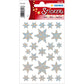 Stickers stars 6-pointed, Silver pearlized film (3917)
