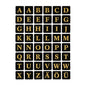 Letters 13x13 mm A-Z film Black Gold embossed (4130)