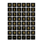 Numbers 13x13 mm 0-9 film Black Gold embossed (4131)