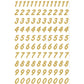 Numbers 8 mm 0-9 weatherproof Transparent foil Gold (4151)
