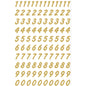 Numbers 8 mm 0-9 weatherproof Transparent foil Gold (4151)