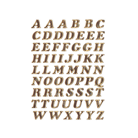 Letters 8 mm A-Z prismatic film Gold glittery (4192)