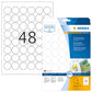 Removable Labels A4, Ø 30 mm, White, (4387)