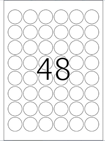 Removable Labels A4, Ø 30 mm, White, (4387)