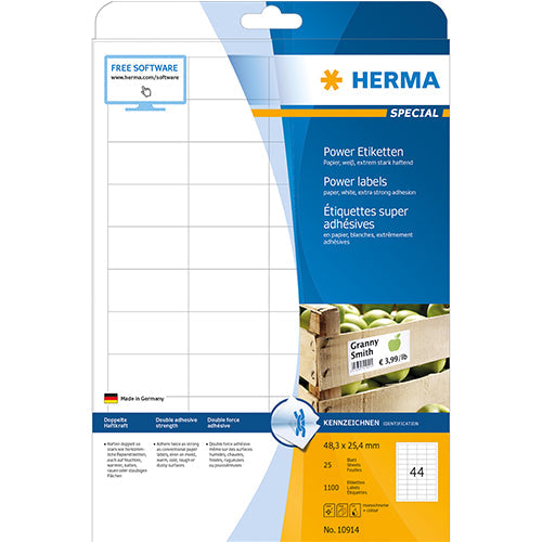 Power labels, with strong adhesion A4, 48,3 x 25,4 mm (10914)