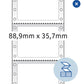 Continuous computer labels, 88,9 x 35,7 mm, 1 row, white, permanent adhesion (8161)