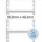 Continuous computer labels, 88,9 x 48,4 mm, 1 row, white, permanent adhesion (8204)