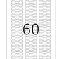 Jewellery labels A4, 49 x 10 mm, White, Opaque, with strong adhesion