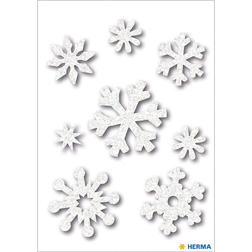 Stickers Ice Crystals, White Felt (6523)