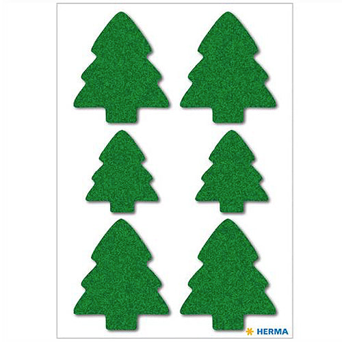 Stickers Christmas Trees, Green Felt (6549)
