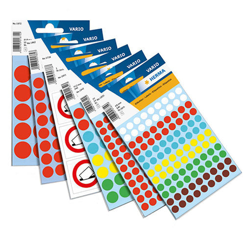 Multi-purpose Labels Round 8mm Assorted Colours (1831)