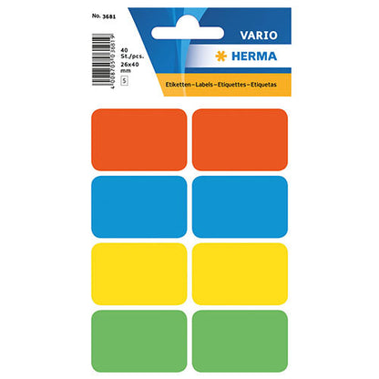 Multi-purpose Labels 26 x 40mm Assorted Colours (3681)