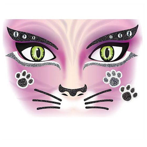 Face Art Sticker Pink Cat (15310)