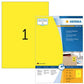 Coloured Labels A4, 210 x 297 mm, Yellow, Permanent Adhesion (4401)